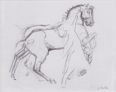 Cavalryman Striding to the Right with Horse by Ferdinand Hodler